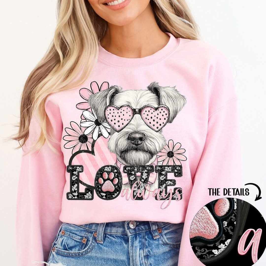 Love always white schnauzer (TTD) 80788 DTF transfer