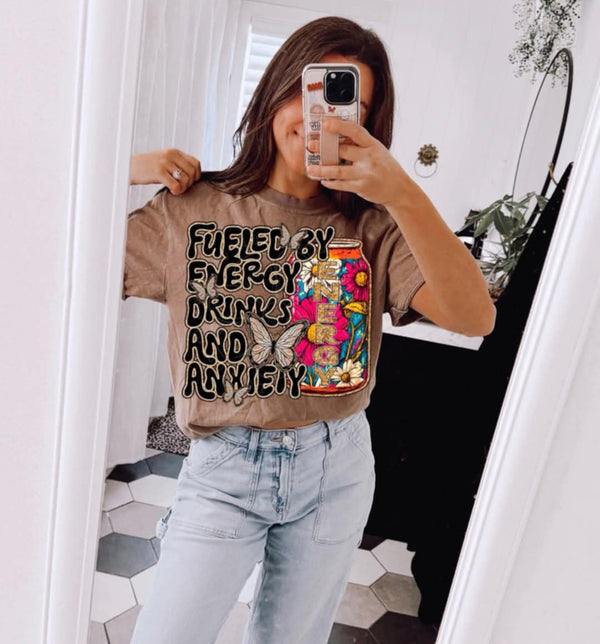 Fueled by energy drinks and anxiety (Unhinged) 99552 DTF transfer