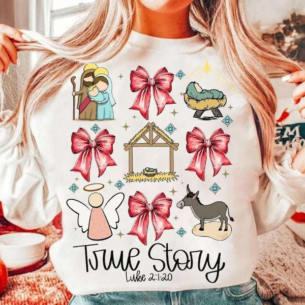 True story collage red bows 64917 DTF transfer