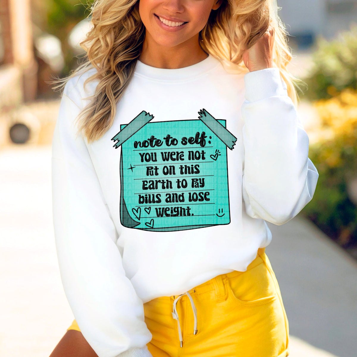Note to self black outline 91750 DTF transfer