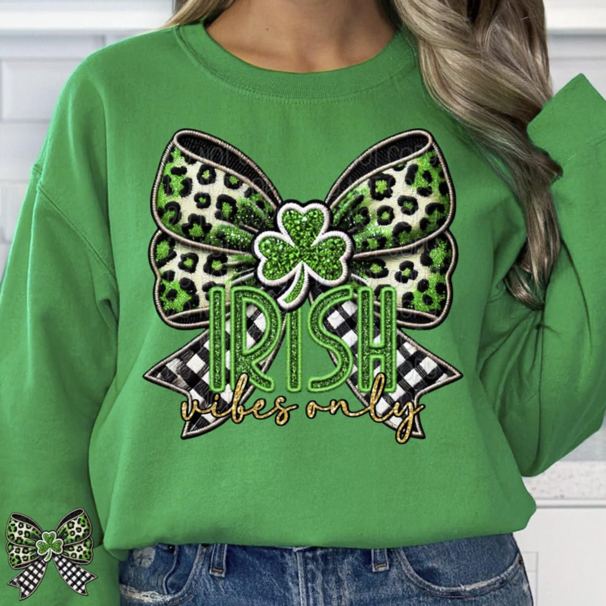 Irish vibes only bow 85136 DTF transfer