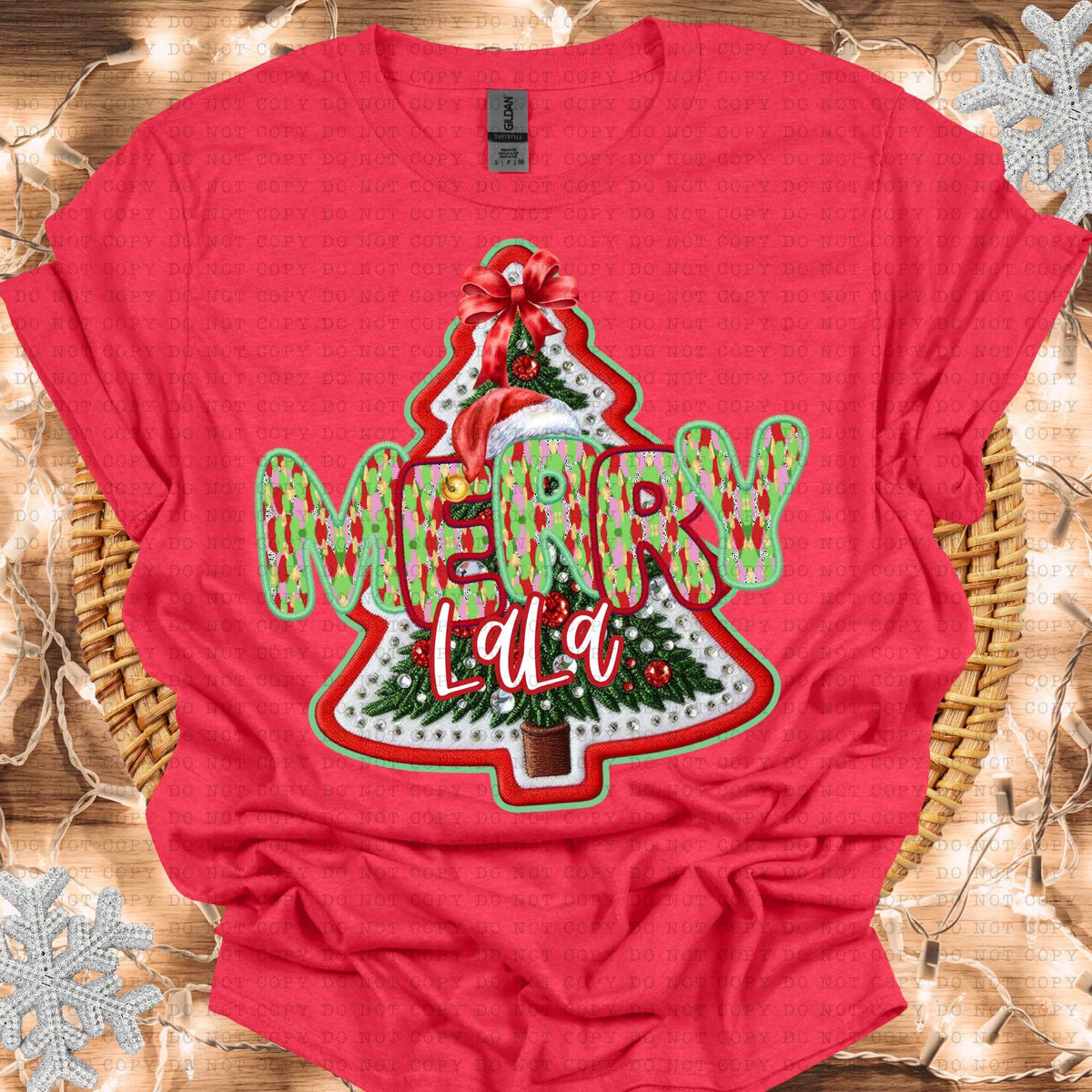 Merry lala embroidered tree (ECHT) 64560 DTF transfer