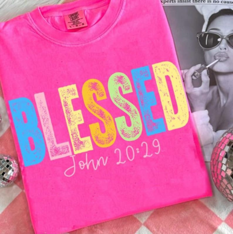 Blessed colorful grunge 107528 DTF transfer