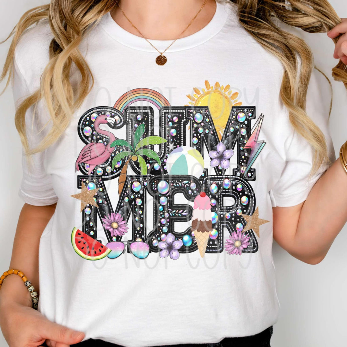 Summer rhinestone (FDCD) 103610 DTF transfer