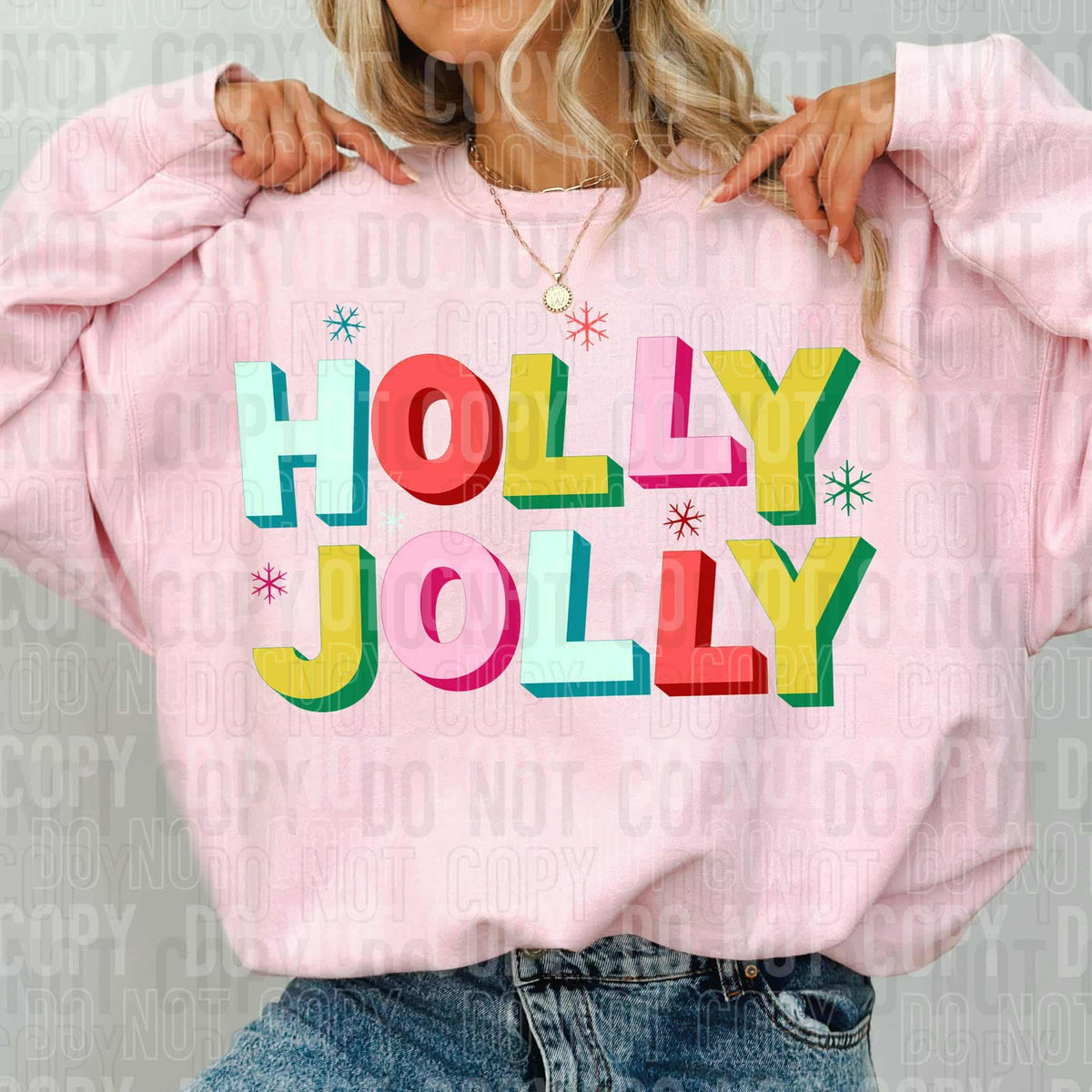 Holly Jolly snowflakes (SBB) DTF transfer