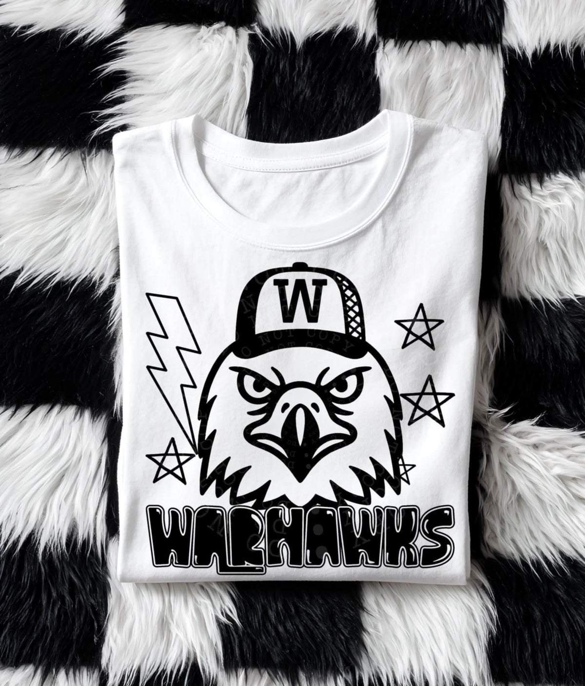 Warhawks Mascot BLACK (C’s) DTF transfer