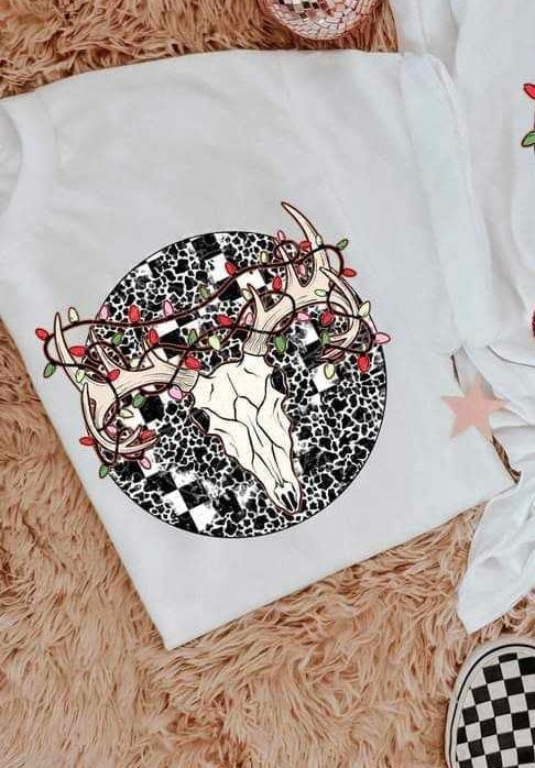 Christmas deer skull circle (LYTTLE) 64210 DTF transfer