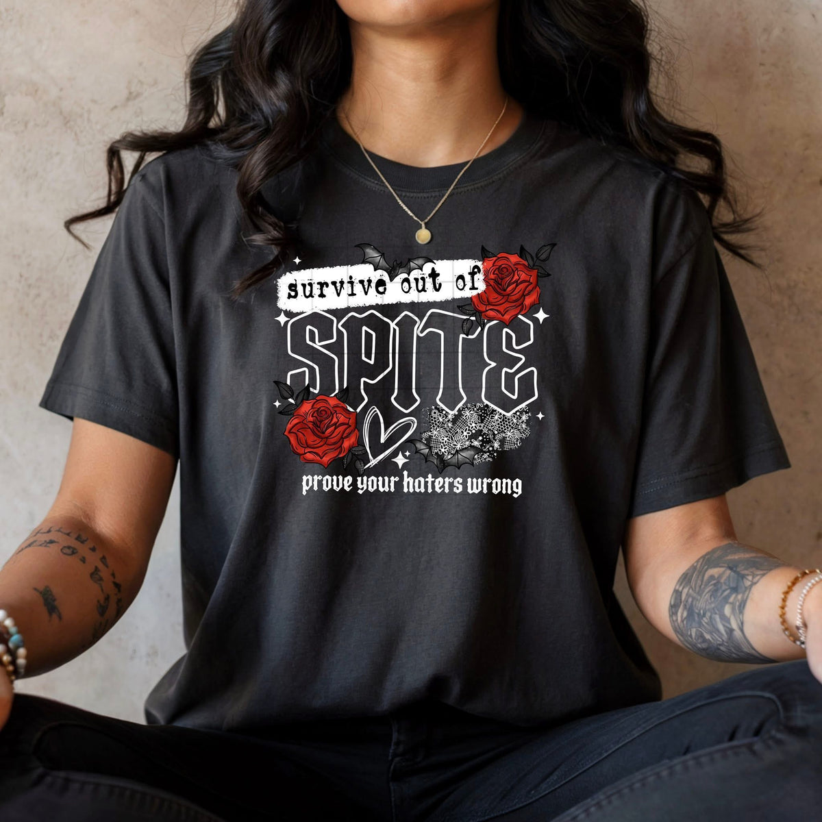 Surviving out of spite white CSC DTF Transfer