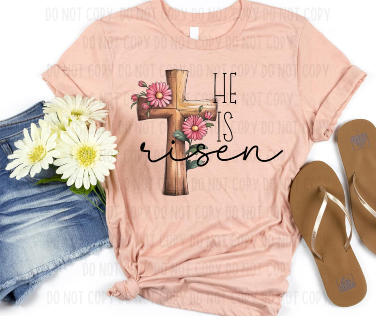 He is risen wooden cross (canvista) 91867 DTF transfer