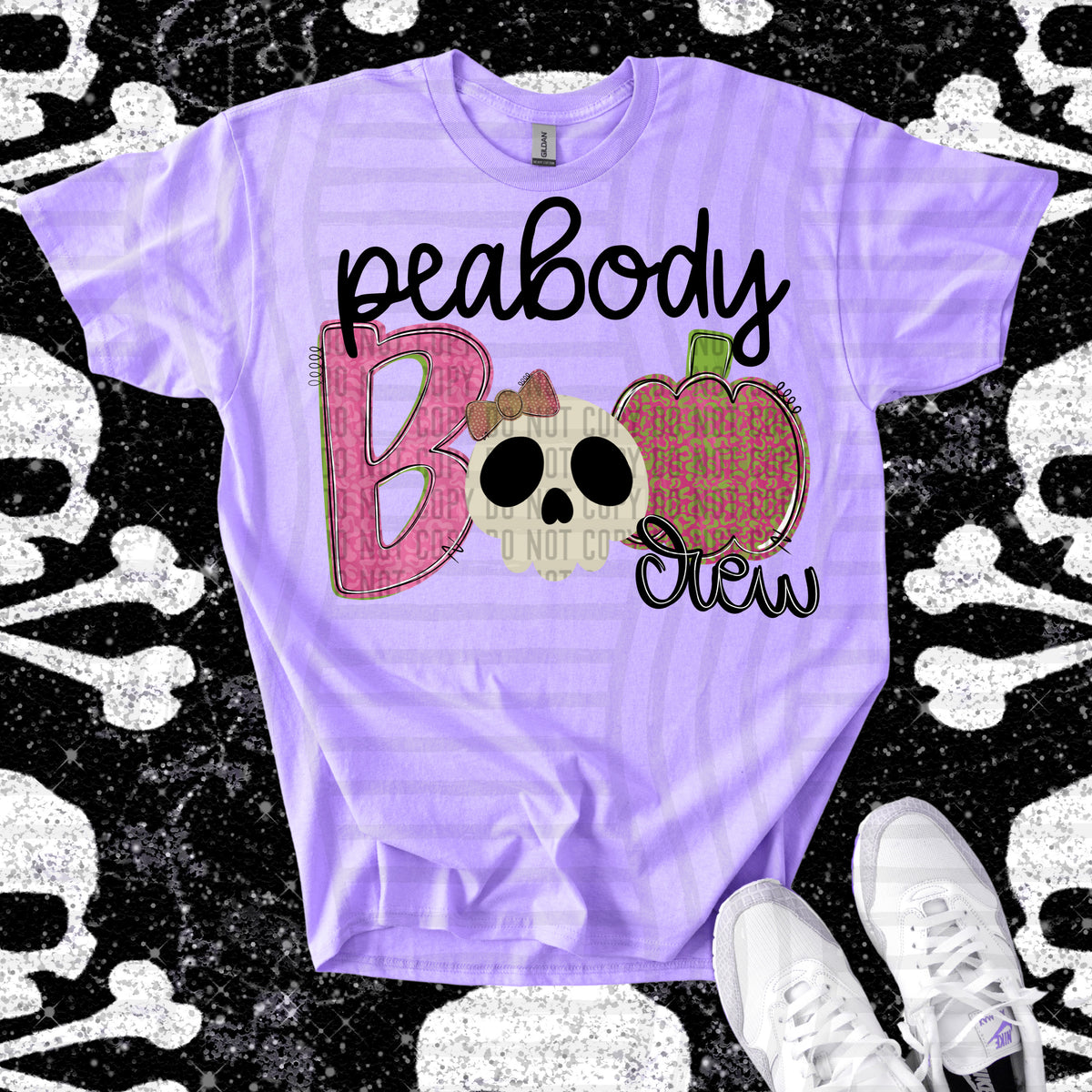 peabodys boo crew skull and apple (Caplinger) DTF Transfer