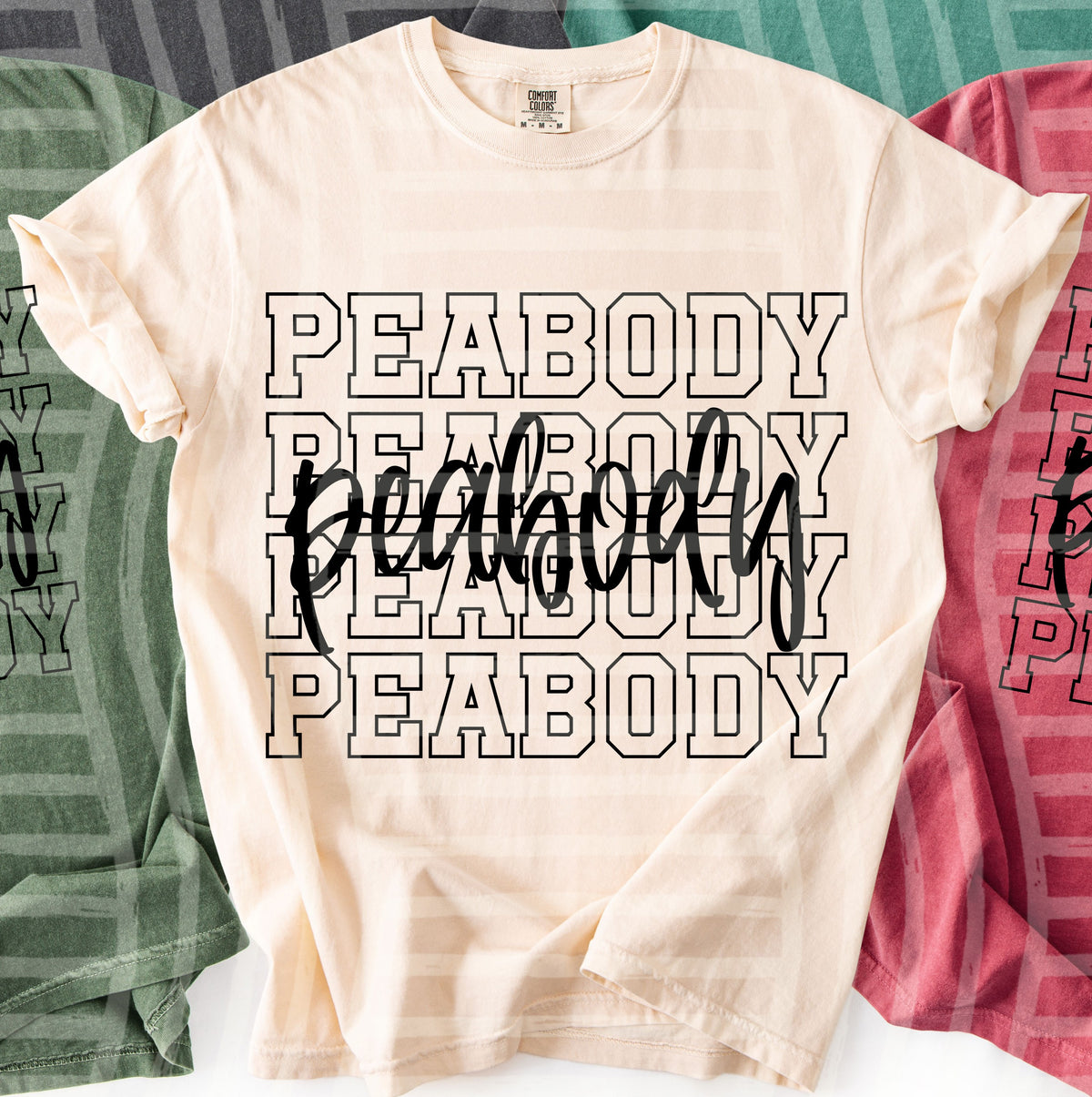 peabodys simple stacked outlines (Caplinger) DTF Transfer