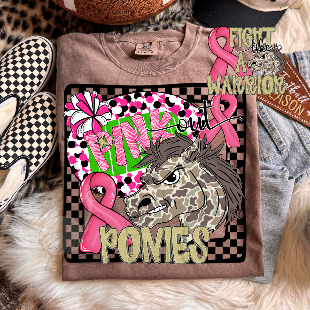 Ponies pink out camo (DKD) DTF transfer