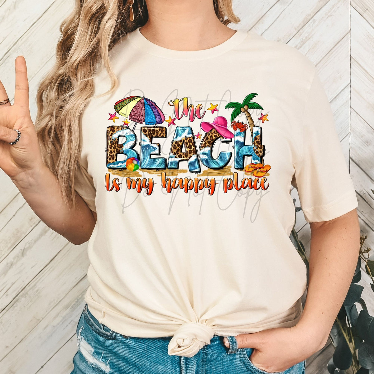 The Beach is my Happy Place-38090-DTF transfer