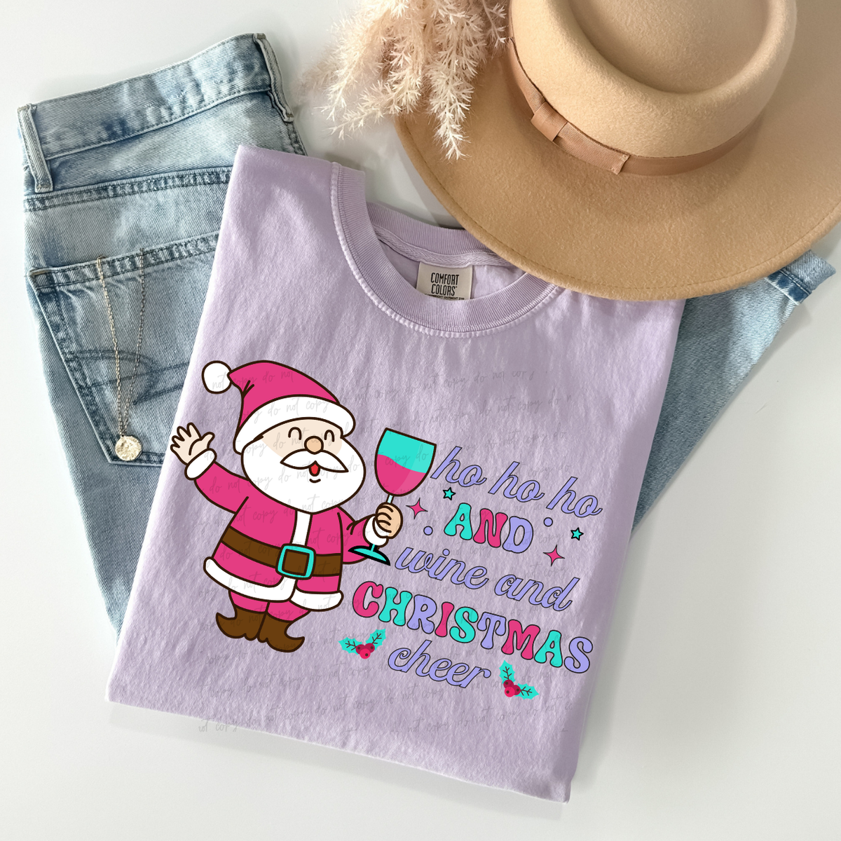 Ho Ho Ho And Wine And Christmas Cheer 68180 DTF Transfers