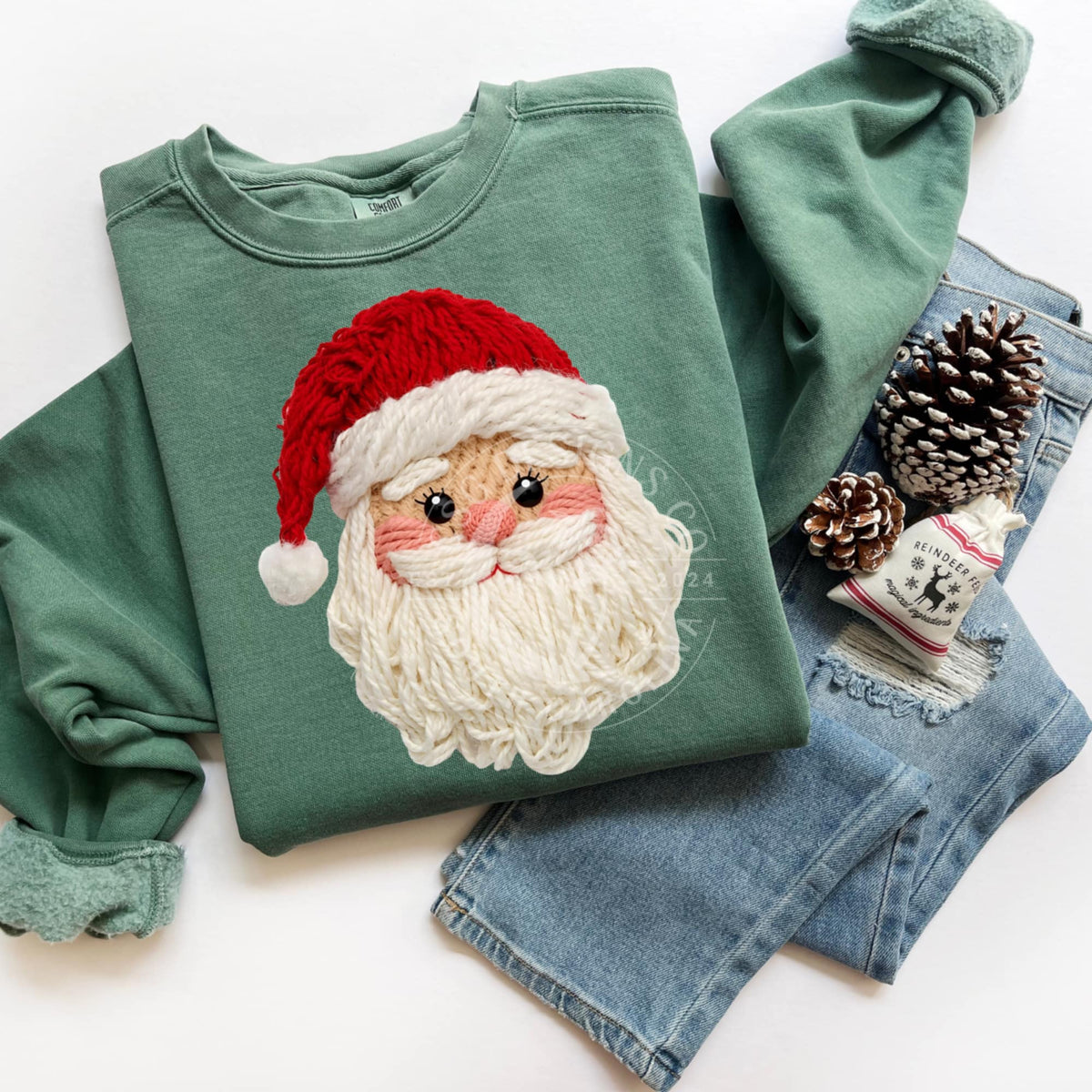 Faux yarn Santa lighter skin tone (CSG) DTF transfer