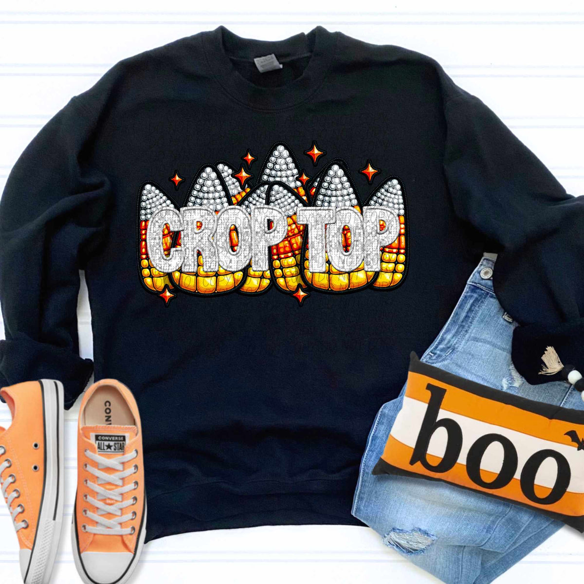 Crop top candy corn single line (CITY) 60929 DTF transfer