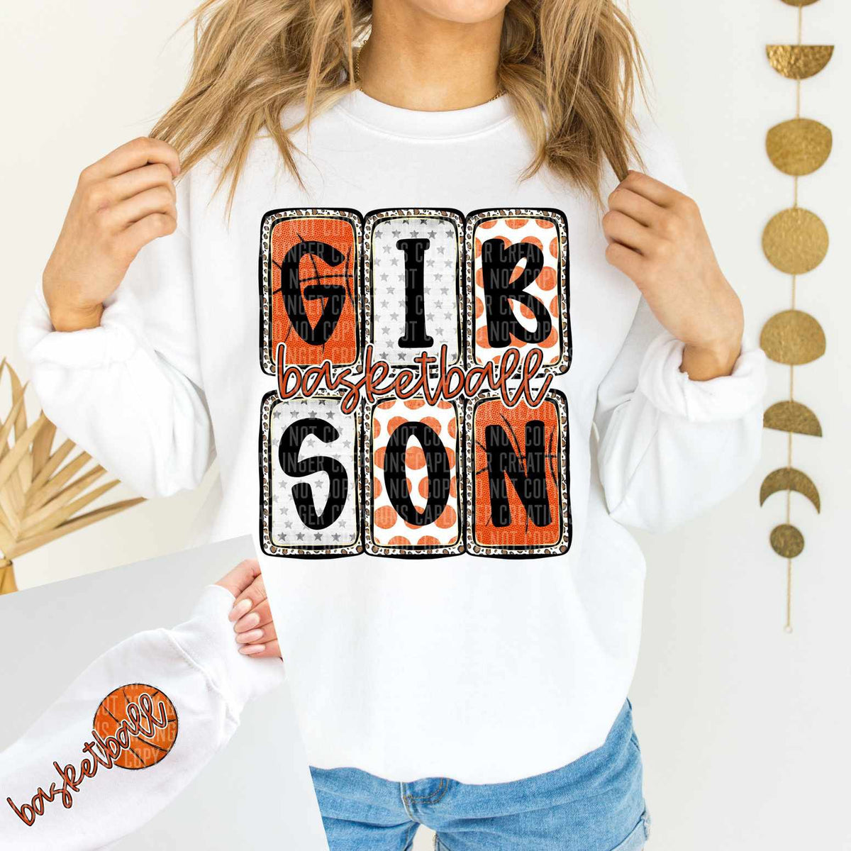 Gibson Basketball FRONT (Caplinger) 82866 DTF transfer