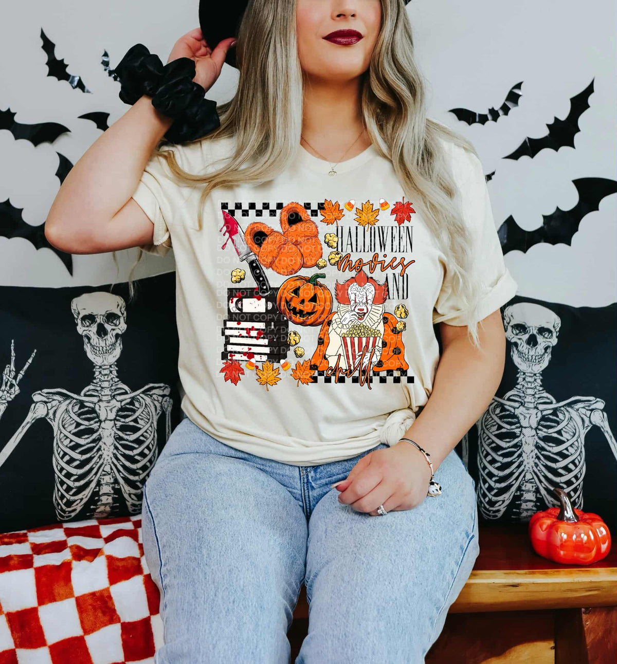 Halloween Movies and Chill clown (Scg) DTF transfer