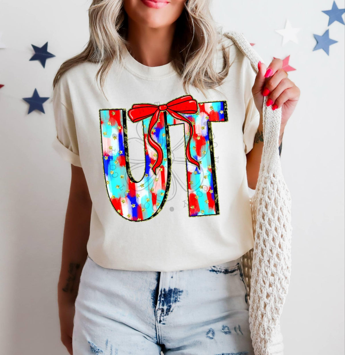 Patriotic brushstroke states DTF transfers