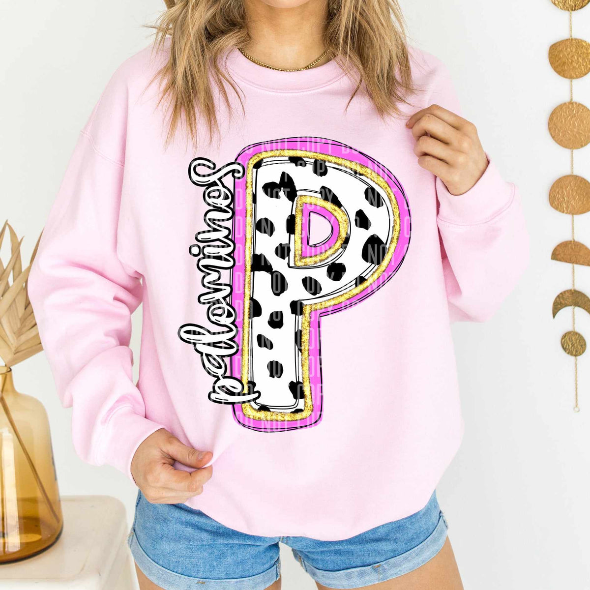 Palominos Polka Font Mascot Caplinger 56195 DTF transfer