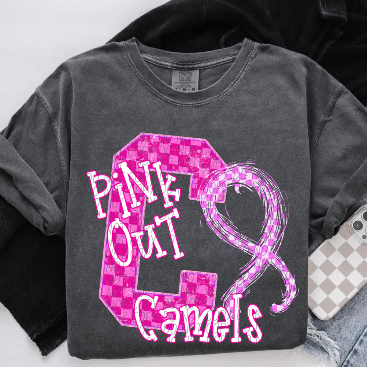 Camels Pink Out Varsity (city) DTF Transfer
