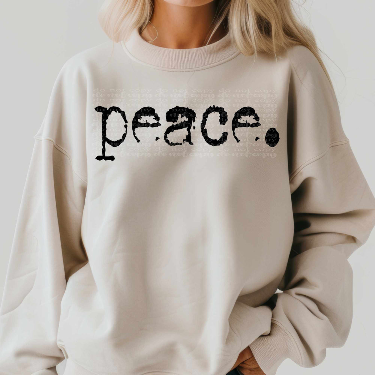 Peace. black font (TDD) 65584 DTF transfer