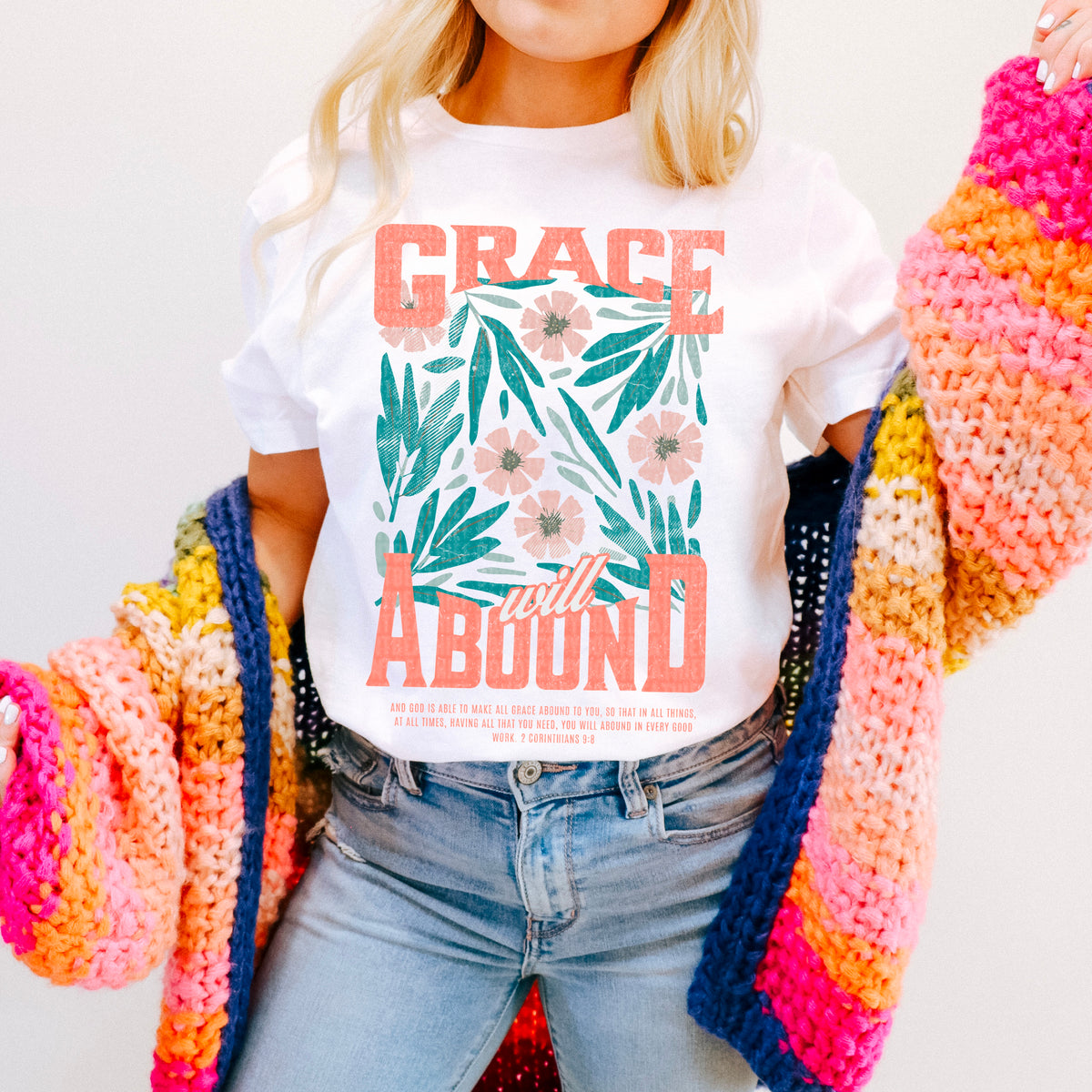 Grace will abound peach font 94936 DTF transfer