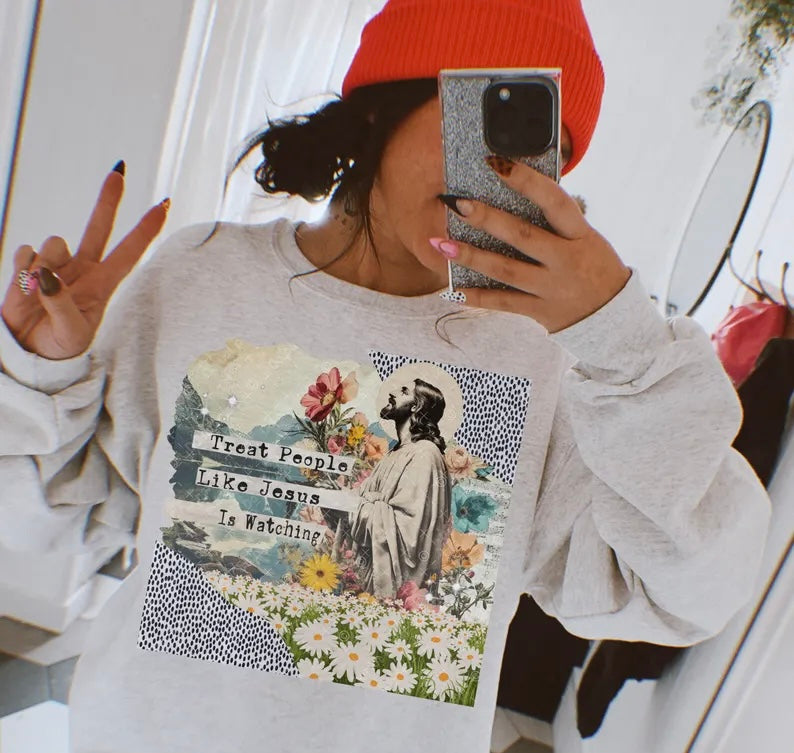 Treat people like Jesus is watching 98625 DTF transfer