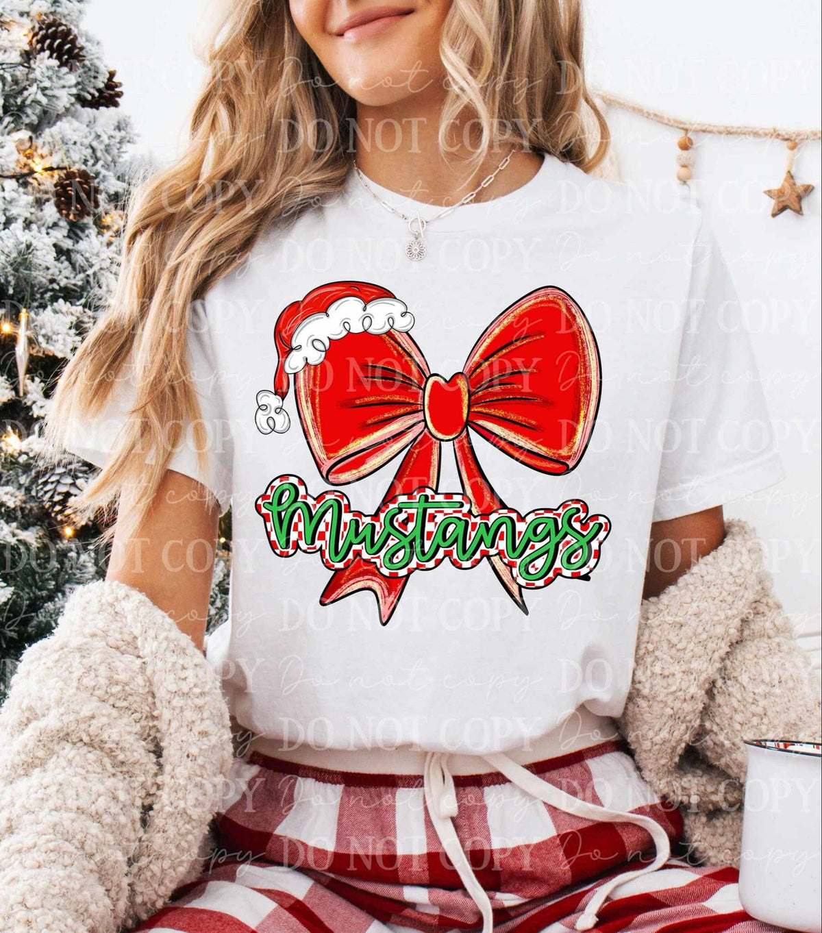 Mustangs Christmas bow (C’s) 65924 DTF transfer