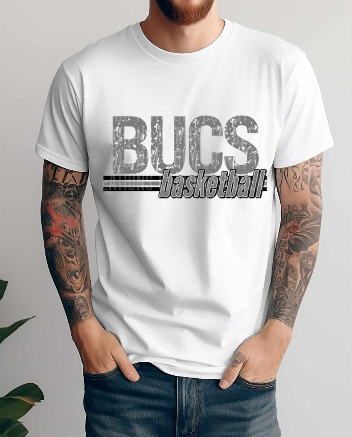 Bucs basketball grey vintage (caplinger) 82105 DTF transfer