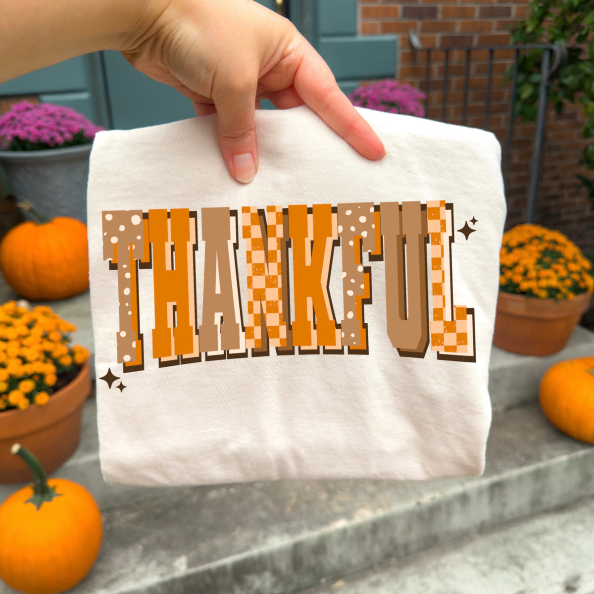 Thankful arched varsity font (CSC) DTF Transfer
