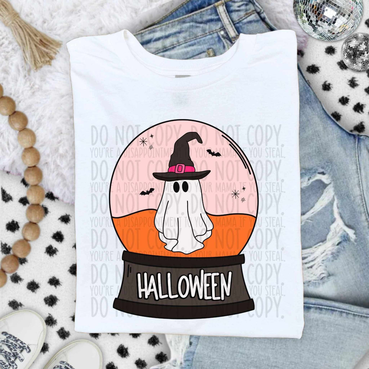 Halloween ghostie globe (SWD) DTF transfer