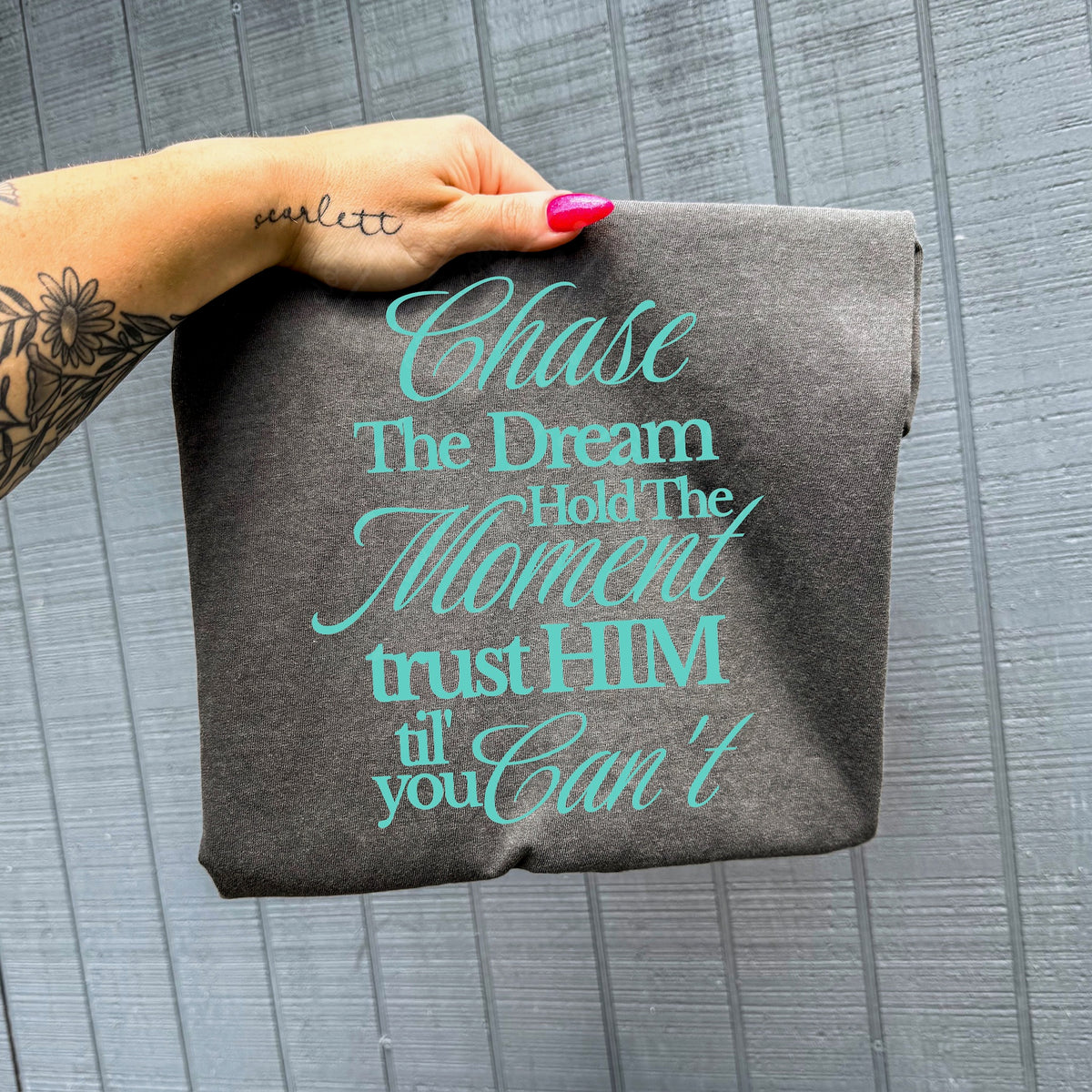 Chase the dream (cursive) (teal) (texasgal) DTF Transfer