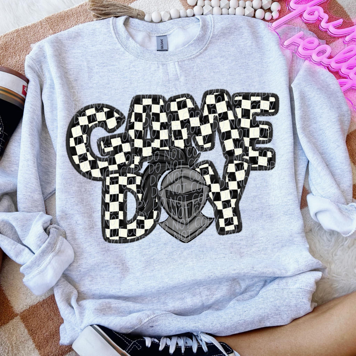 Game day knights checkered (CITY) 91338 DTF transfer