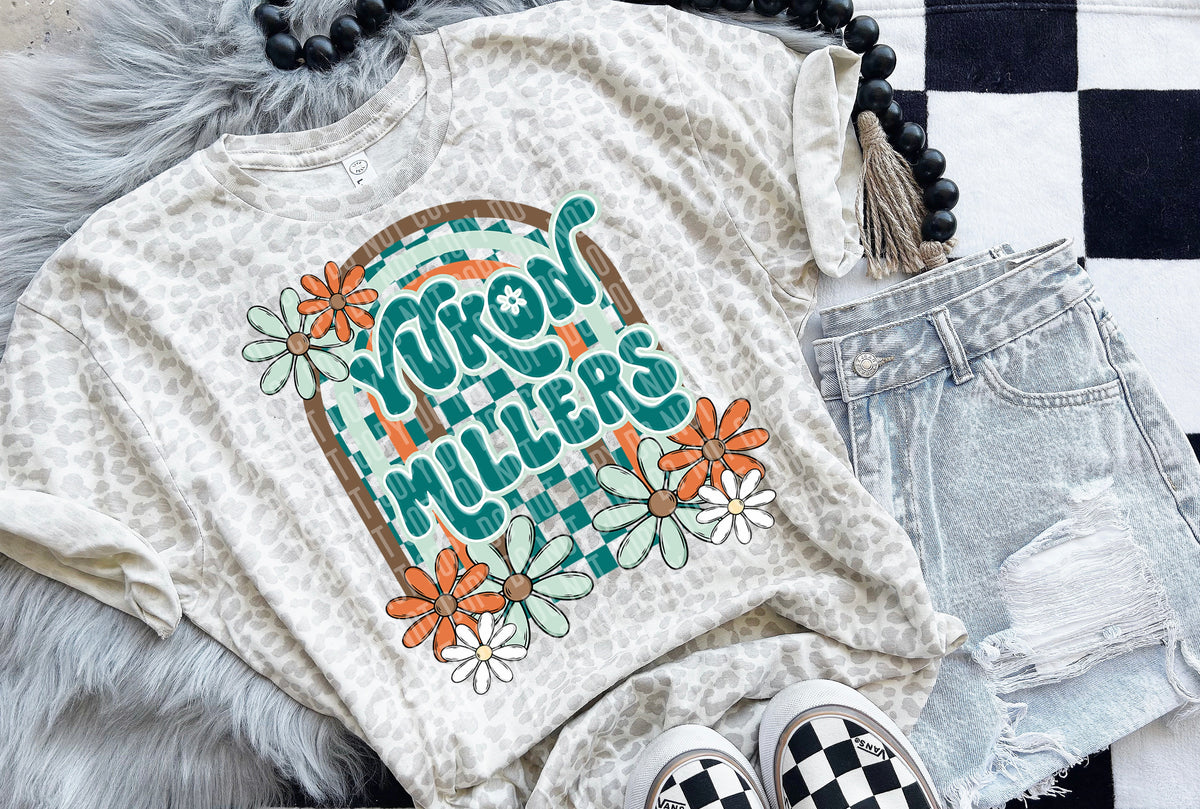 Floral Arch Mascot Yukon Millers 49247 DTF TRANSFER
