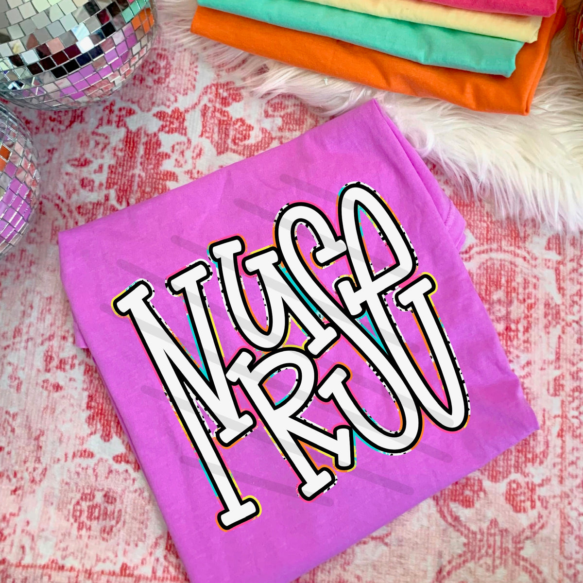 Nurse rainbow and Dalmatian dots (saved) 114449 DTF transfer