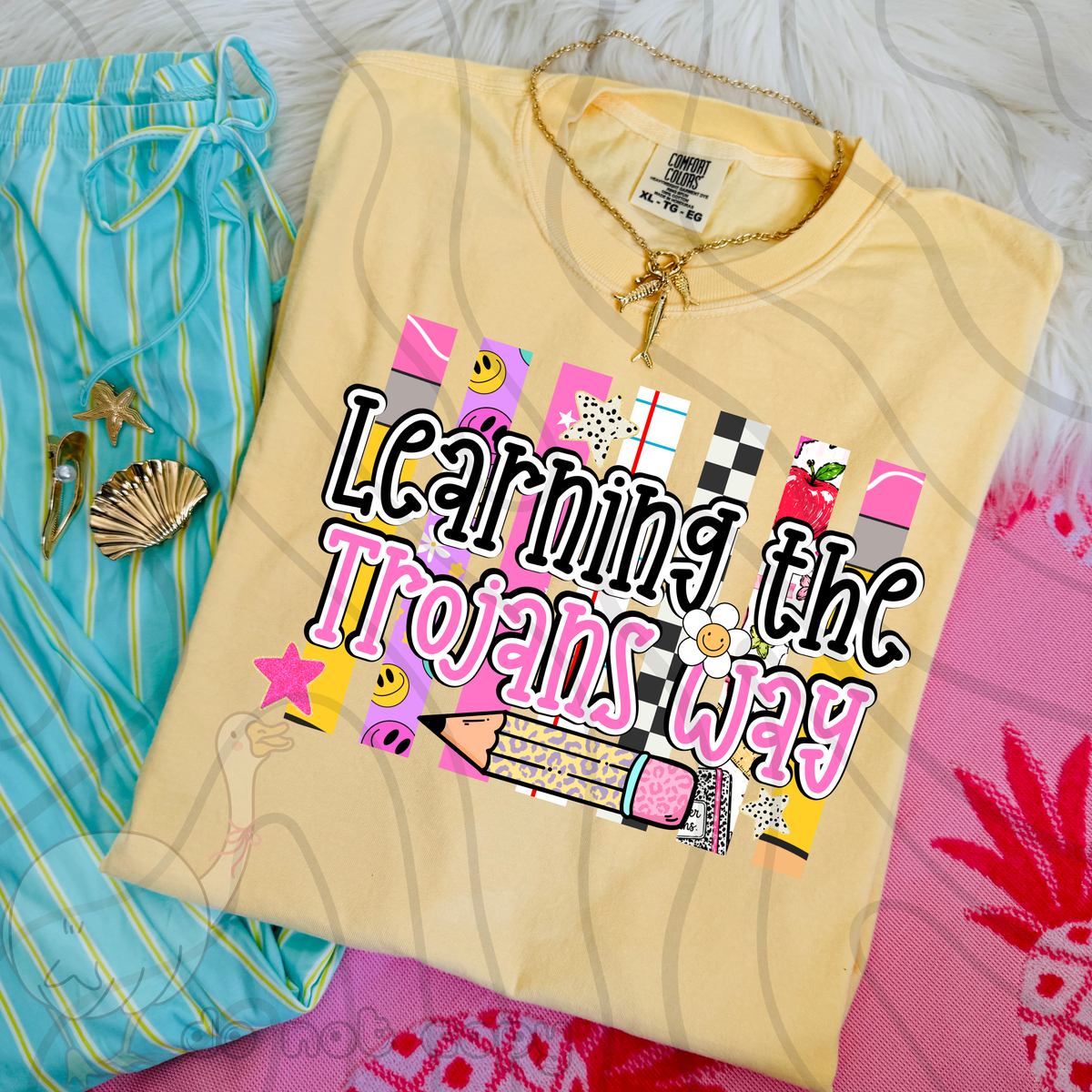 Learning the trojans way school stripes (DKD) DTF Transfer