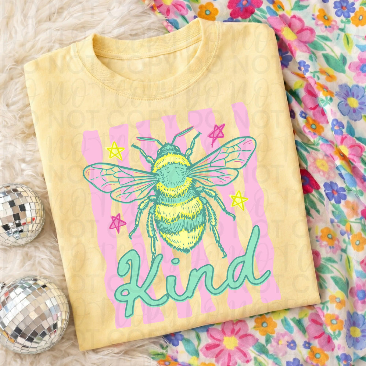 Bee Kind stripes Sunday Special DTF transfer
