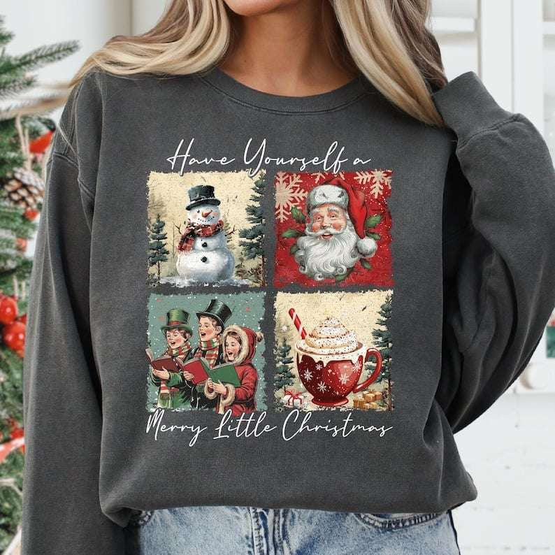 Have yourself a merry little Christmas blocks white font 67913 DTF transfer