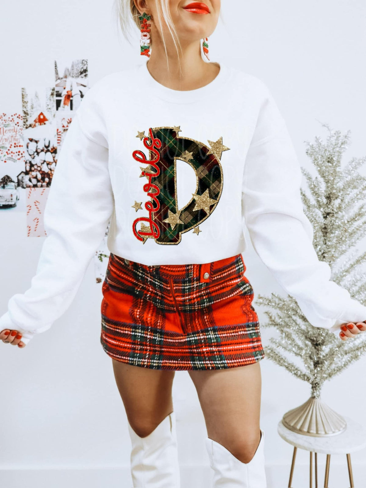 Devils plaid and gold stars (PH) DTF Transfers