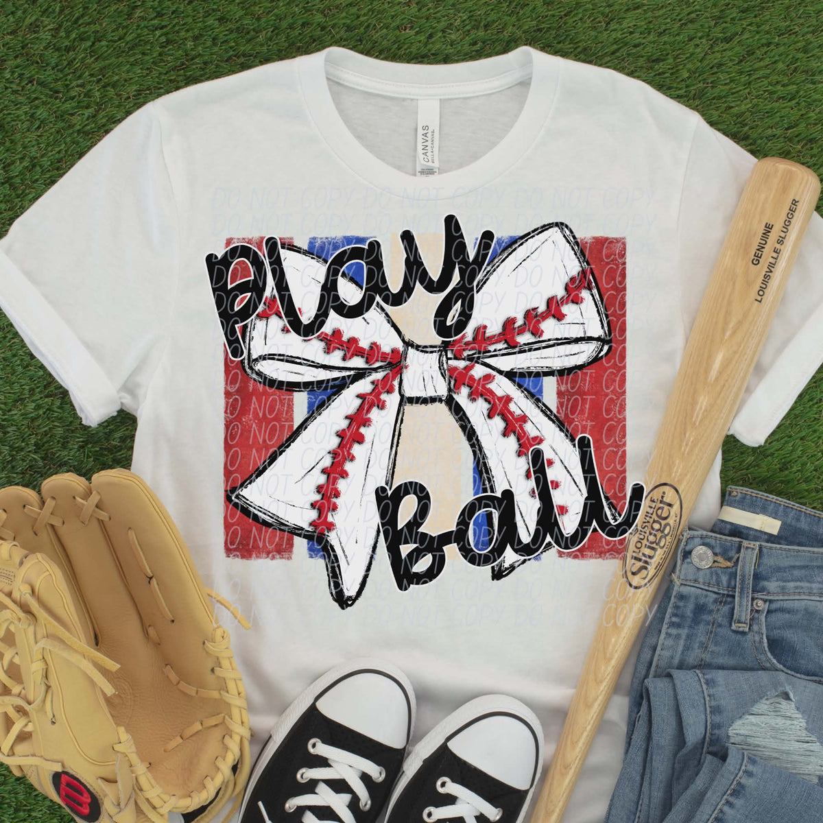 Play ball baseball bow (city) DTF Transfer