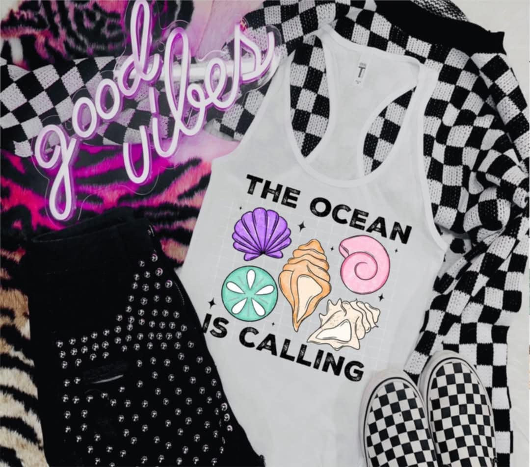 The ocean is calling sea shells (Linda) 106620 DTF transfer