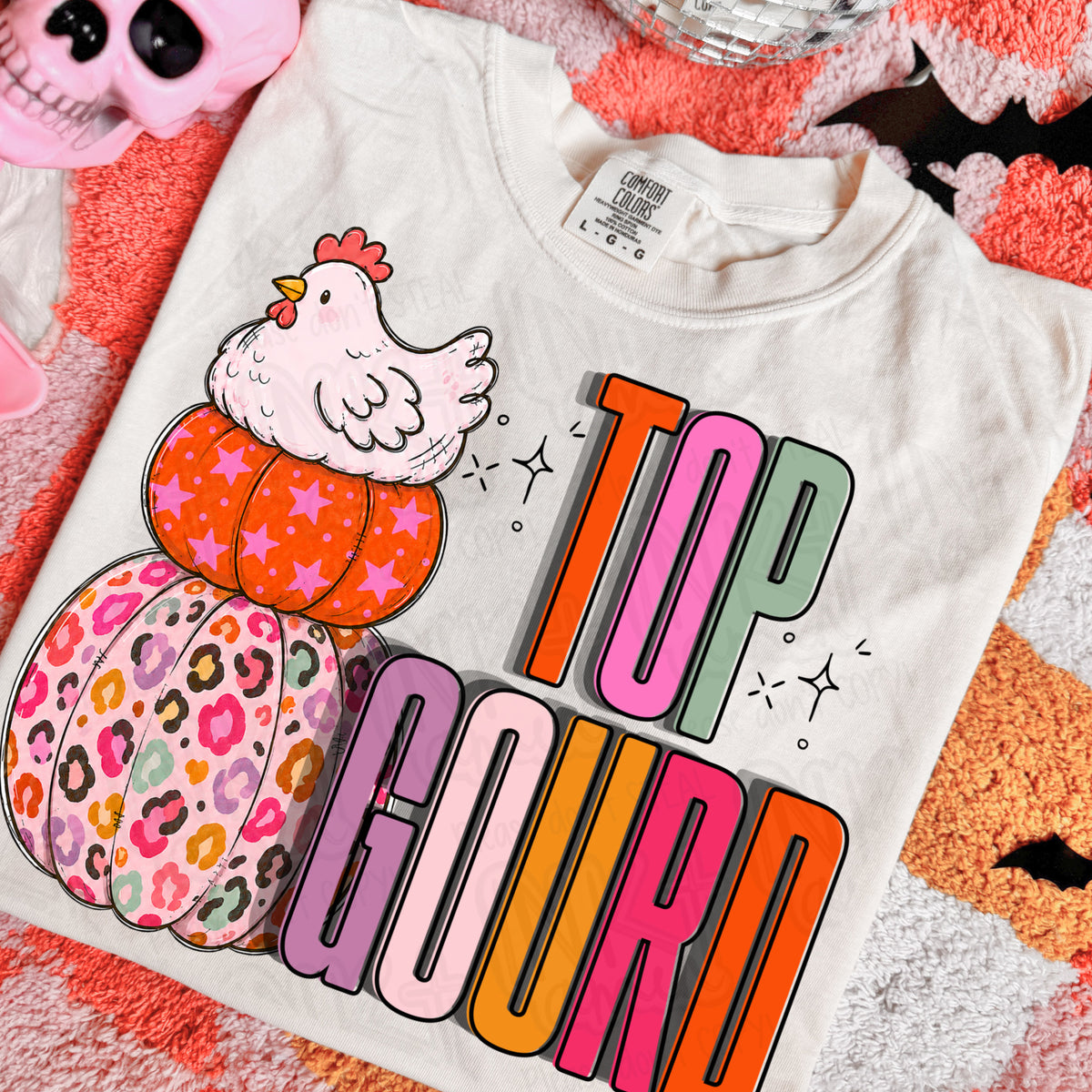 Top gourd chicken and pumpkins (Ink) DTF transfer