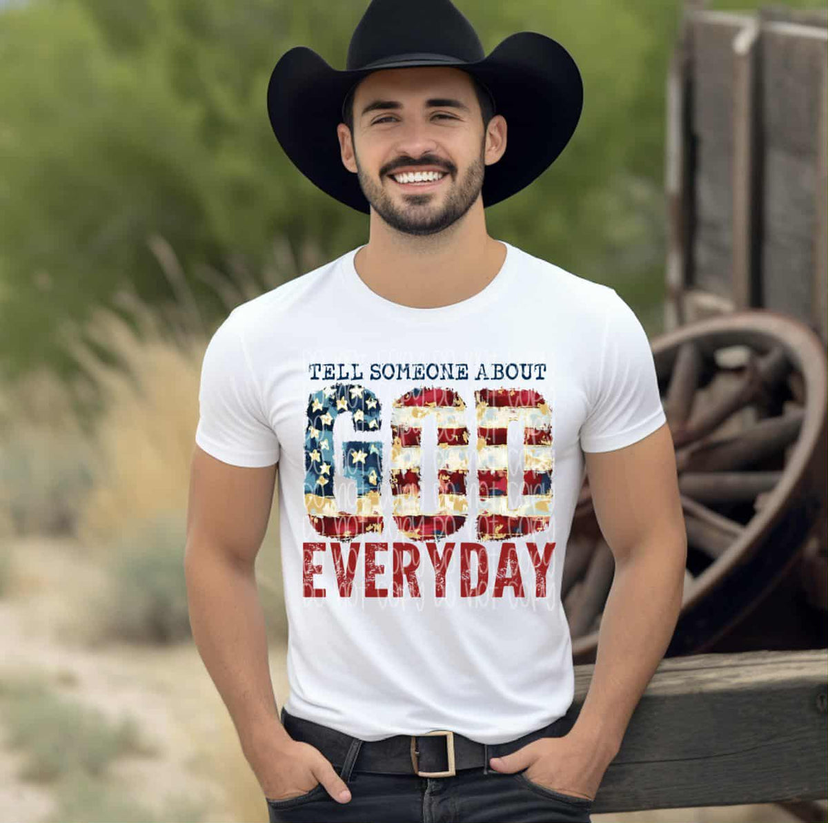 Tell Someone About God Everyday American flag (SSD) DTF Transfer