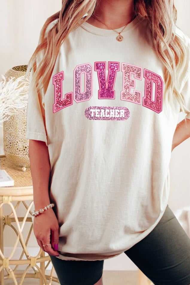Loved teacher sequin 70769 DTF transfer