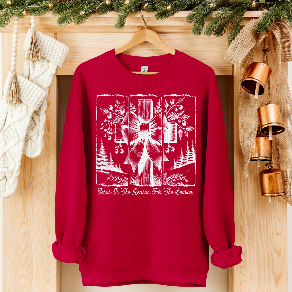 Jesus Reason Cross WHITE 113377 DTF transfer