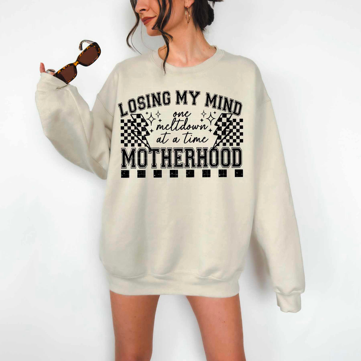Losing my mind one meltdown at a time motherhood BLACK (CSC) 80901 DTF transfer