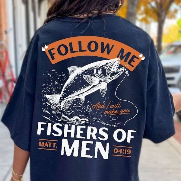 Follow me fishers of men white fish (KARTA) 62949 DTF transfer