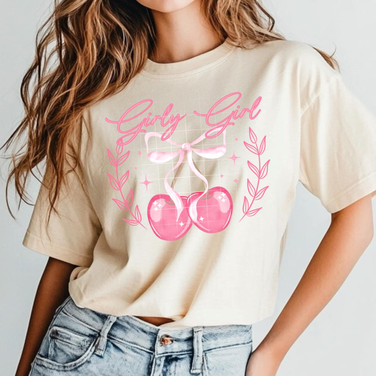 Girly girl cherries (CSC) 95700 DTF transfer