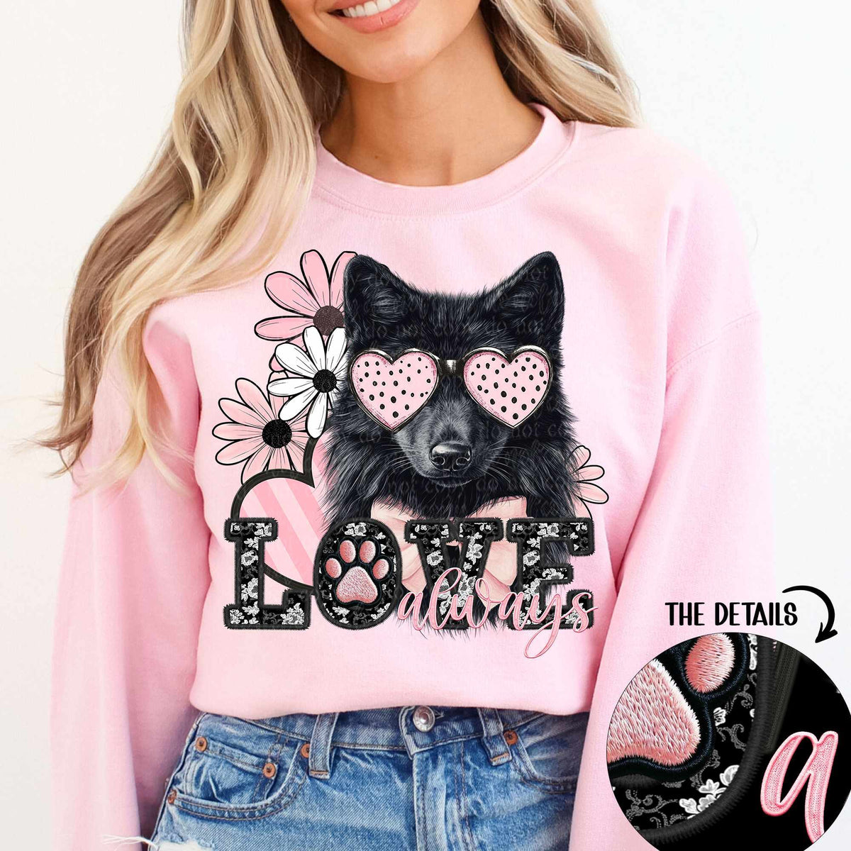 Love always black husky (TTD) 80874 DTF transfer